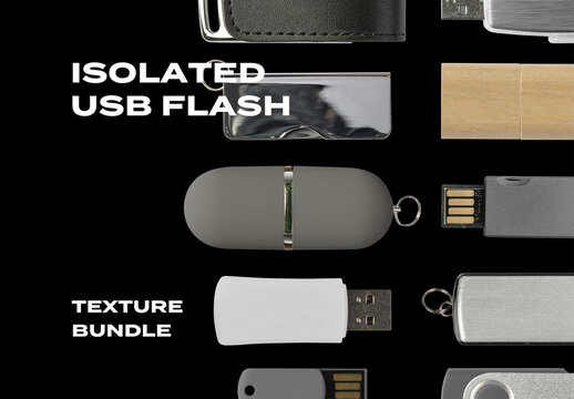 USB Memory Card Flash Drive SSD HDD Overlay Texture Pack Bundle Effect Surface Mockup