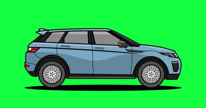 Big SUV Car Animation Big SUV Car Green Screen Background 4K , Big SUV Car Motion graphics video footage