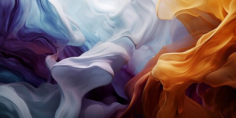 Abstract background Streams of brown and white smoke flow gently in the water