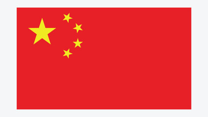 CHINA Flag with Original color - obrazy, fototapety, plakaty