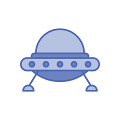 Blue duo tone Ufo vector icon