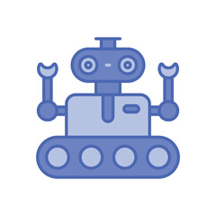 Blue duo tone Robot Rover vector icon