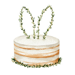 Watercolor easter cake Illustration