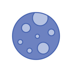 Blue duo tone moon vector icon