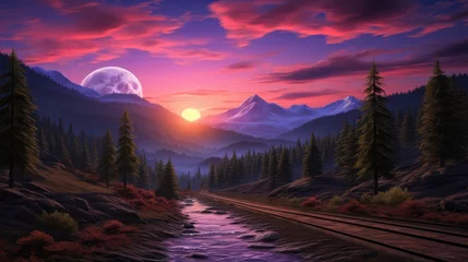 Foto op Canvas sunrise in the mountains © faiz