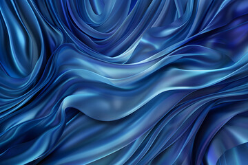 Fototapeta premium background in the form of blue silk or satin luxury fabric, blue silk illustration