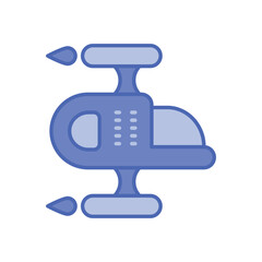 Blue duo tone Spaceship vector icon