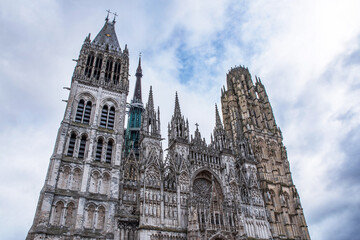 Fototapeta premium Rouen Cathedral in Normandy in France seen from the outside