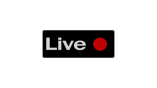 Live broadcast symbol displayed on a video camera. The livestreaming logo. Sign for video recording. Video recording sign on a black background. live icons of recording buttons.