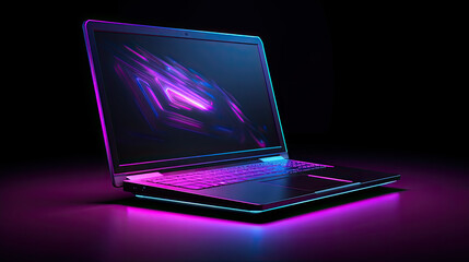 Colorful Futuristic Laptop: Elegant Design with Glowing Keyboard Lights - Modern and Stylish Technology