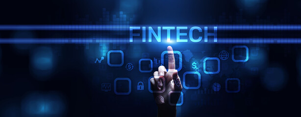 Fintech Financial technology digital money online banking business finance concept.