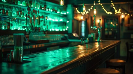 Night bar. Generative AI - obrazy, fototapety, plakaty