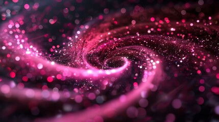 Abstract magical spiral background in glittering red and purple.