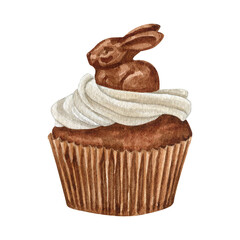 Watercolor easter cake Illustration