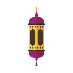 Ramadan lamp flat colorful style. Old east holiday lamp vector illustration