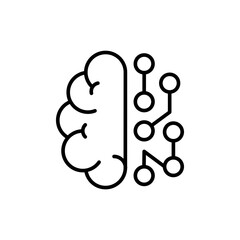 Artificial brain outline icons, minimalist vector illustration ,simple transparent graphic element .Isolated on white background