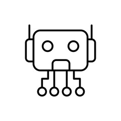 Robot outline icons, minimalist vector illustration ,simple transparent graphic element .Isolated on white background