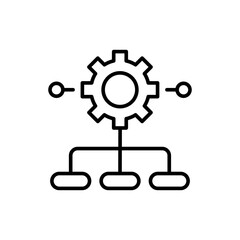 Machine algorithm outline icons, minimalist vector illustration ,simple transparent graphic element .Isolated on white background