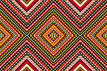 Ethnic blue ikat vector chevron pattern background Traditional pattern on the fabric in Indonesia and other Asian countries