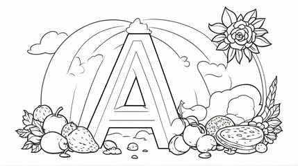 A Letter, coloring book for kids