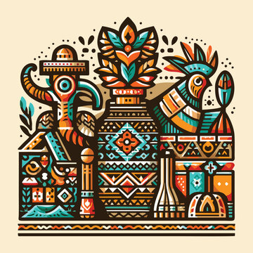 Heritage Craft combines regional styles simple minimalsim vector art