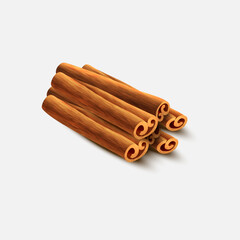 cinnamon sticks isolated on white