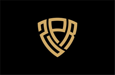 ZPR creative letter shield logo design vector icon illustration