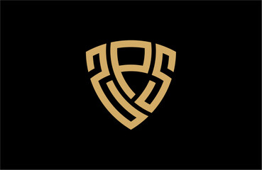 ZPS creative letter shield logo design vector icon illustration