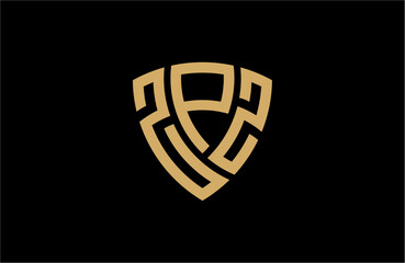 ZPZ creative letter shield logo design vector icon illustration