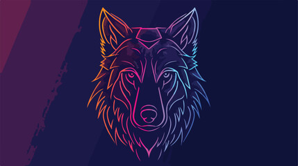 Wolf prism illustration abstract monoline logo vector