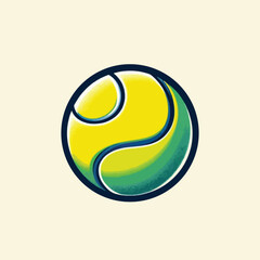 Tennis Ball 2D Vector Game Asset