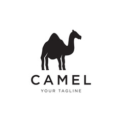 Desert camel animal logo template design with creative idea.