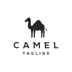 Foto op Plexiglas Desert camel animal logo template design with creative idea. © Muji76 ijum13719@gma