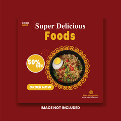 Special healthy food menu Ramadan  food social media post banner design 