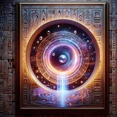 Transcendent Passage - Quantum Egyptian Portal Illustration