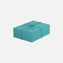 sky blue gift box isolated on white