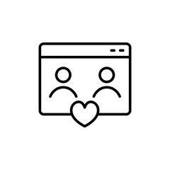 Dating site outline icons, minimalist vector illustration ,simple transparent graphic element .Isolated on white background