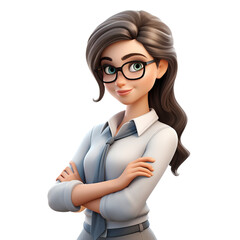 3d illustration of business manager, portrait of a business woman