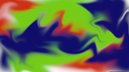 Blue, green, and red gradient background with noise. Abstract wavy liquid background, saturated vivid color blend. Modern design template for poster, banner, brochure, flyer, cover, website