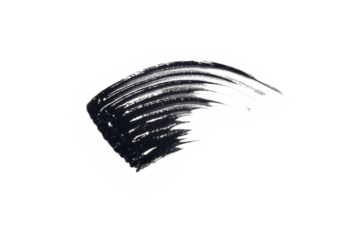 swatch, mascara brushstroke smear isolated on white background flat lay