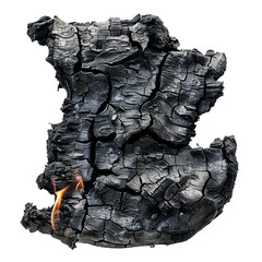 Burnt photograph, transparent background, isolated image, generative AI