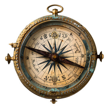 Celestial Compass, transparent background, isolated image, generative AI