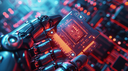 Smart industry robot arms modernization for innovative factory technology . Concept of automation manufacturing process of Industry 4.0 or 4th industrial revolution and IOT software control operation.