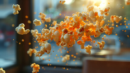  Flying delicious popcorn. generative ai