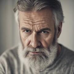 Photo of a brooding serious bearded old