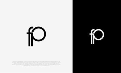 fp lowercase initial letter logo vector design