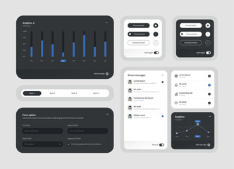 Elegant Collection of ui ux elements for web design, app design. Ux dashboard user panel template. User interface, experience.