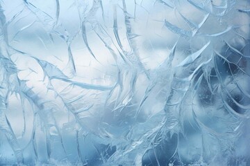 Obraz premium Ice formation details on a window