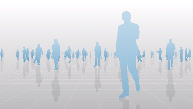 City business person office silhouette concept CG background