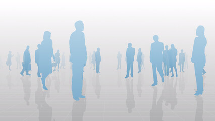 City business person office silhouette concept CG background
